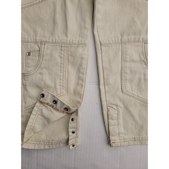 Maniere De Voir Cargo Denim Jeans Women’s 2 Tapered Snapp Of Ankle Stretwear - Picture 4 of 11